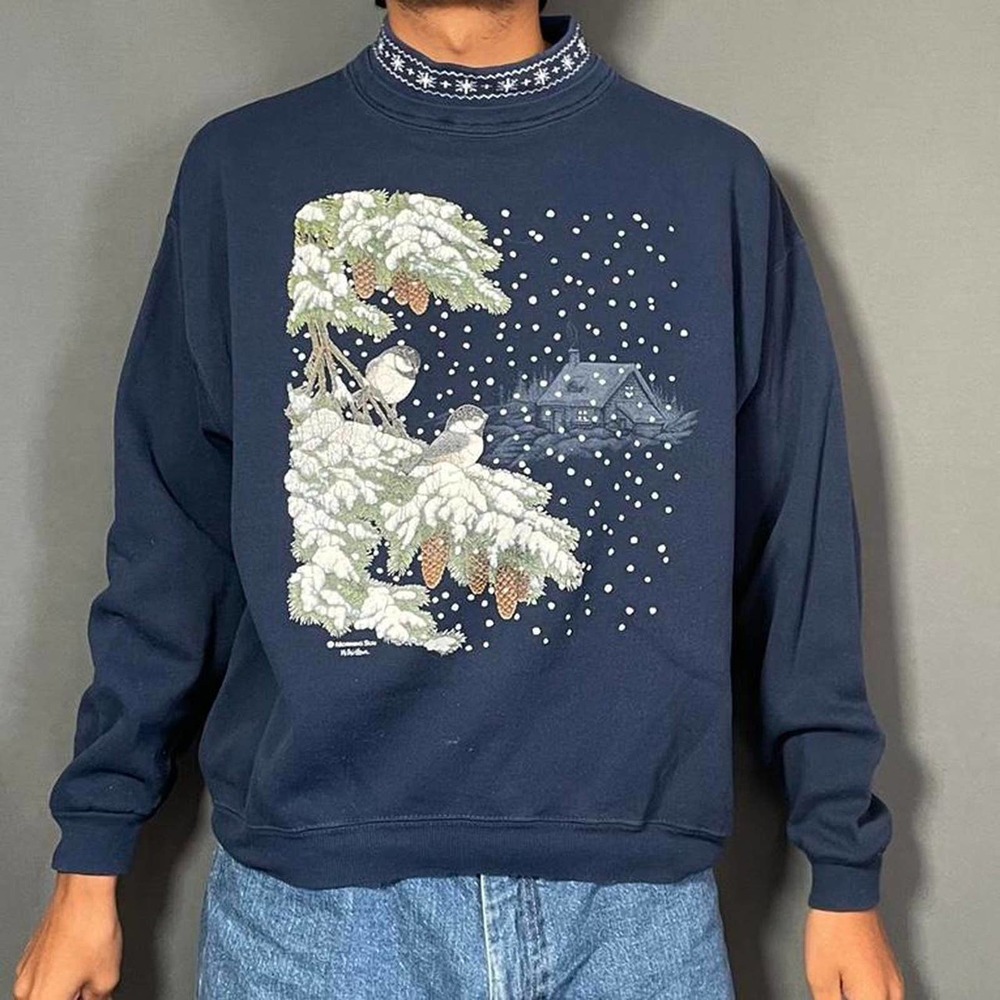 Vintage morning sun grandma style crewneck sweater usa